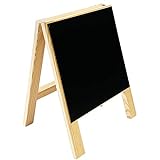 Acan - Tableau noir avec chevalet pliant en bois 29 x 29 cm Planche à dessin avec pieds pour écrire à la craie, 1 face, dessus de table
