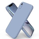 AK Funda para iPhone XR,Funda de Liquida Silicona con Forro de Microfibra Suave Protección Completa para iPhone XR 6,1'(Gris Lavanda)