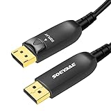 SOEYBAE Cable DisplayPort 1.4 10m, 8K UHD Fibra óptica DP al Cable DP, Apoyo 32,4 Gbps, 8 k@60 Hz, 4 K@144 Hz, HDR10, 3D, HDCP 2.2