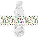 Adesivos para decoração de festas 10 pçs/lote Adesivos para garrafas com tema de dinossauro, etiquetas para garrafas de água, etiquetas de papel faça você mesmo, suprimentos para festas de feliz aniversário