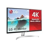 LG 27UL500-W - Monitor 27 pulgadas UHD, Panel IPS: 3840x2160, 60Hz, 5 ms, 1000:1, 300nit, sRGB 98%, 16:9, HDMI, DisplayPort, Conectividad Universal, Inclinación Ajustable, Color Blanco