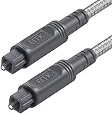 Cable de Audio óptico, Cable de Audio Trenzado de Algodón EMK, Cable de Fibra óptica Duradero para Cine en casa, Barra de sonido, TV, PS4, Xbox y más (2 m)