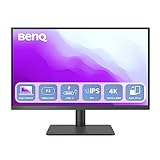 BenQ PD2705U Monitor de diseño (tecnología AQCOLOR, 27 pulgadas, 4K UHD, IPS, color panorámico P3, carga USB-C, DP / HDMI, KVM, altura ajustable) Compatible con MacBook