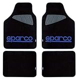 Sparco 4 Piezas alfombras universales con Desgaste Izquierda Logo/Derecha Gris Alfombra Negro