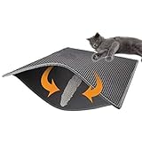 FXxswey Cat Litter Pad, Doble Capa Impermeable Alfombrilla Gato con, para Proteger el Suelo y la Alfombra (40 * 50cm)