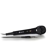 NGS MICROFONO Vocal Singer Fire - Ideal para Karaoke, Longitud DE Cable 3M - Jack 6,3 MM- ON/Off. Color Negro