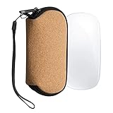 kwmobile Case ເຂົ້າກັນໄດ້ກັບ Apple Magic Mouse 1/2 - Cork Case with Zipper for Mouse - Light Brown