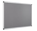 Bi-Office Maya - Tablero de anúncios con marco de aluminio, 90 x 60 cm, fieltro gris
