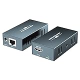 PWAYTEK Extensor HDMI 4K, Ultra HD 4K@60Hz sobre Cat5e/Cat6/Cat7 hasta 50m, audio y vídeo extendidos, soporta bucle hacia fuera, HDR, HDCP 2.2/1.4 YUV 444