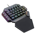 Laelr Teclado para juegos, teclado mecánico para juegos de una mano 35 teclas con teclado mecánico USB con retroiluminación RGB Controlador de juegos ergonómico para PC / MAC / PS4 / XBOX ONE Gamer
