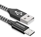 HAKUSHA Cable Micro USB, [3M] 5V/3A Carga Rápida Cable Android Duradero Nylon Cable Cargador Movil para Samsung S7/S6/S5/J5/J7 Huawei Nokia Nexus Sony Tablet PS4 Kindle