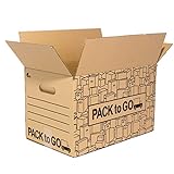 Pack 10 Cardboard Storage Boxes, Paglihok sa mga Handles, 50x30x30cm reinforced karton. (Pack sa 10 ka Kahon 50x30x30 cm.)
