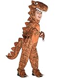 amscan 9904748 - Disfraz de tiranosaurio rex para niño, mono con capucha, 4-6 años, 1 unidad