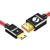 linkinperk Cable Mini HDMI 1.4a/ 2.0 (Tipo C) a HDMI (Tipo A) | Chapado en Oro (Alta Velocidad) Real 3D y Ethernet Capacidad | Apto para Full HD/HD Ready/3d | 1080 P | 2160 P (3M)