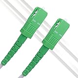0,5m Cable de Fibra Óptica SC/APC a SC/APC Monomodo Simplex,Compatible con Orange, Movistar, Vodafone y Jazztel,Blanco, （0,5m）