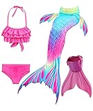 shepretty Traje de Baño de La Cola Sirena de Las Muchachas Bikini Set para Nadar Traje de Sirena,Dh02,110