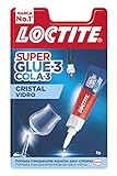 Loctite Super Glue-3 Cristal, adhesivo para cristal resistente al agua, pegamento instantáneo especial para cristales, pegamento transparente y extrafuerte, 1x3 g