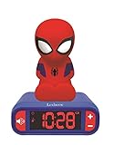 Lexibook- Marvel, Spiderman-Reloj Despertador con Pantalla LCD Digital y luz de Noche integrada, quitamiedos niño RL80 Niño-Rl800, Color azul/rojo, Talla Única , color/modelo surtido