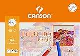 Canson Dibujo Basik Liso, Minipack A4, 10 Hojas 130g, Color Blanco