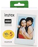 Fujifilm Instax Mini película, Pack of 5 x 10 Hojas (50 Hojas) (el Embalaje Puede Variar)