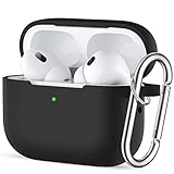 Easuny Case rau Airpods Pro 2 (2022), Silicone Protective Cover for Apple AirPods Pro 2 Case, Shockproof Cover Compatible with AirPods Pro 2nd Generation, with Carabiner - Dub