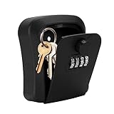 Ящик для ключей Welsberg, сейф для ключей, ящик для ключей с 4-значным цифровым кодом для улицы и помещения, сейф, кодовый замок, настенное крепление, черный