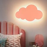 HORKEY lámpara de pared forma de la nube luces de la pared de interior moderno led de iluminación de la pared de los niños de la habitación de lámparas LED, de color cálido, blanco (Rosa)