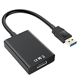 Adaptador USB a HDMI para Monitor, Cable de Gráficos USB 3.0/2.0 a HDMI para PC/Portátil/Proyector/HDTV, Convertidor de Audio y Video de Pantalla Múltiple 1080P Full HD para Windows XP/7/8/8.1/10/11