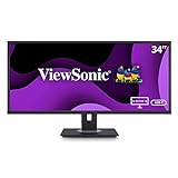 ViewSonic VG3456 Monitor Led 34', Ultra HD, 3440 X 1440 Pixel, Uwqhd, Negro, 5 Ms, Displayport