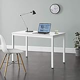 [en.casa] Table de bureau Odense Bureau d'ordinateur 75 x 120 x 60 cm Table pour jeunes Table de bureau Table de travail Blanc
