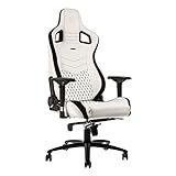 noblechairs Epic Gaming Chair - Chaise de Bureau - Chaise de Bureau - Inclinable à 135° - Cuir Synthétique PU - 120 kg - Design Racing Seat - Blanc/Noir