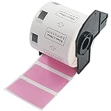 BETCKEY - Etiquetas de Color Rosado Compatible con Brother DK11209, 62mm x 29mm, 800 Etiquetas precortadas de dirección Pequeñas de Papel Térmico para Impresoras de Etiquetas QL