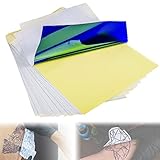 Papier de transfert de tatouage, 25 feuilles de papier de transfert de tatouage A4 4 plis, papier pochoir de transfert de chaleur pour copie de tatouage