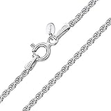 Amberta Jewelry - Necklace - Fine 925 Sterling Silver - Rope Chain (Corda) - 1.5 mm - 40 45 50 55 60 cm (45cm)
