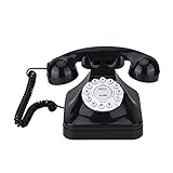 Vbestlife Teléfono Fijo Antiguo Retro del Teléfono Multifunción con Cable Soporte Flash para Casa/Hotel/Restaurante