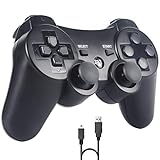 Sefitopher Mando PS3, Bluetooth Controller Joystick con Doble vibración para Playstation 3 con Cable