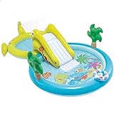INTEX 57164 - Piscina infantil hinchable con dispersor de agua y tobogan playa, centro de juegos para niños