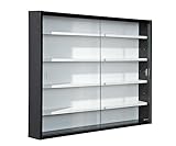 Inter Link - Collection display case - Display case - Wall shelf - Glass display case - Wall shelf - Hanging shelf - MDF - Black/White (80x60x9,5 cm) Collecty Black