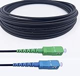 Elfcam Cables de Fibra Óptica Blindados SC/APC a SC/UPC Monomodo Simple LSZH (20M)