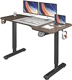 Dripex Electric Lift Desk 160*75*71-117 cm, Standing Desk Desk Adjustable Desk with Tabletop, Memory Function and Anti-collision, Walnut