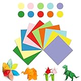 Hanyousheng Papel para Papiroflexia, Origami de Color, 100 Hojas 17 x 17 cm, 10 Colores Doble Cara Papel, Origami para Niños, Folios Colores, Origami para Proyectos de Arte y Manualidades