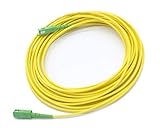 PRENDELUZ Cable Fibra ÓPTICA 10 Metros Universal - Color Amarillo SC/APC a SC/APC monomodo simplex 9/125, Compatible con Orange, Movistar, Vodafone, Jazztel.