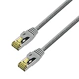 AISENS - A146-0337 Cable de Red latiguillo RJ45 LSZH Cat.7 600 MHz s/FTP pimf awg26, Gris, 5.0m