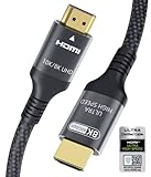 Certificado Cable HDMI 2.1 8K 5m, 48Gbps Ultra Alta Velocidad Cable HDMI 4K 120Hz 144Hz 10K 8K 60Hz 4:4:4 DTS:X Dolby Atmos eARC ARC Dinámico HDR10+ Compatible con Samsung Sony PC Apple TV PS5 Xbox
