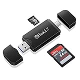 EasyULT USB 3.0 Lector de Tarjetas, 3.0 USB Tipo C Micro USB Lector de Tarjetas SD Adaptador USB Lector de Tarjetas Memoria para PC y Tableta Teléfono Inteligente con Función OTG