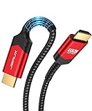 JSAUX Cable HDMI 2.1 7.5 metros， 48 Gbps 8K@60Hz,4K@120Hz, UHD HDR 10+, eARC, Dolby Vision, 3D, VRR, Compatible con PS5, PS4 Pro, 8 K Gaming, TV