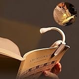 USB-лампа для читання Dokkita, що перезаряджається, світлодіодна нічна лампа-книжка, портативна лампа-книжка, 3 колірні температури, 3 регульовані яскравості, гнучкий на 360°, затискна лампа для ліжка, книга