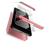 AKC Funda Compatible Samsung Galaxy S8 Anti-Scratch,con 2 *Vidrio Templado Carcasa Prueba de Golpes Case,Hard Caja Cover-Oro Rosa