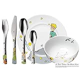 WMF El Principito - Vajilla para niños 6 piezas, incluye plato, cuenco y cubertería (tenedor, cuchillo de mesa, cuchara y cuchara pequeña) (WMF Kids infantil)