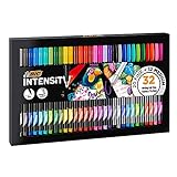 BIC Intensity Estuche de 32 rotuladores de punta fina y media - Colores surtidos para escribir, dibujar, colorear - Estuche de Regalo